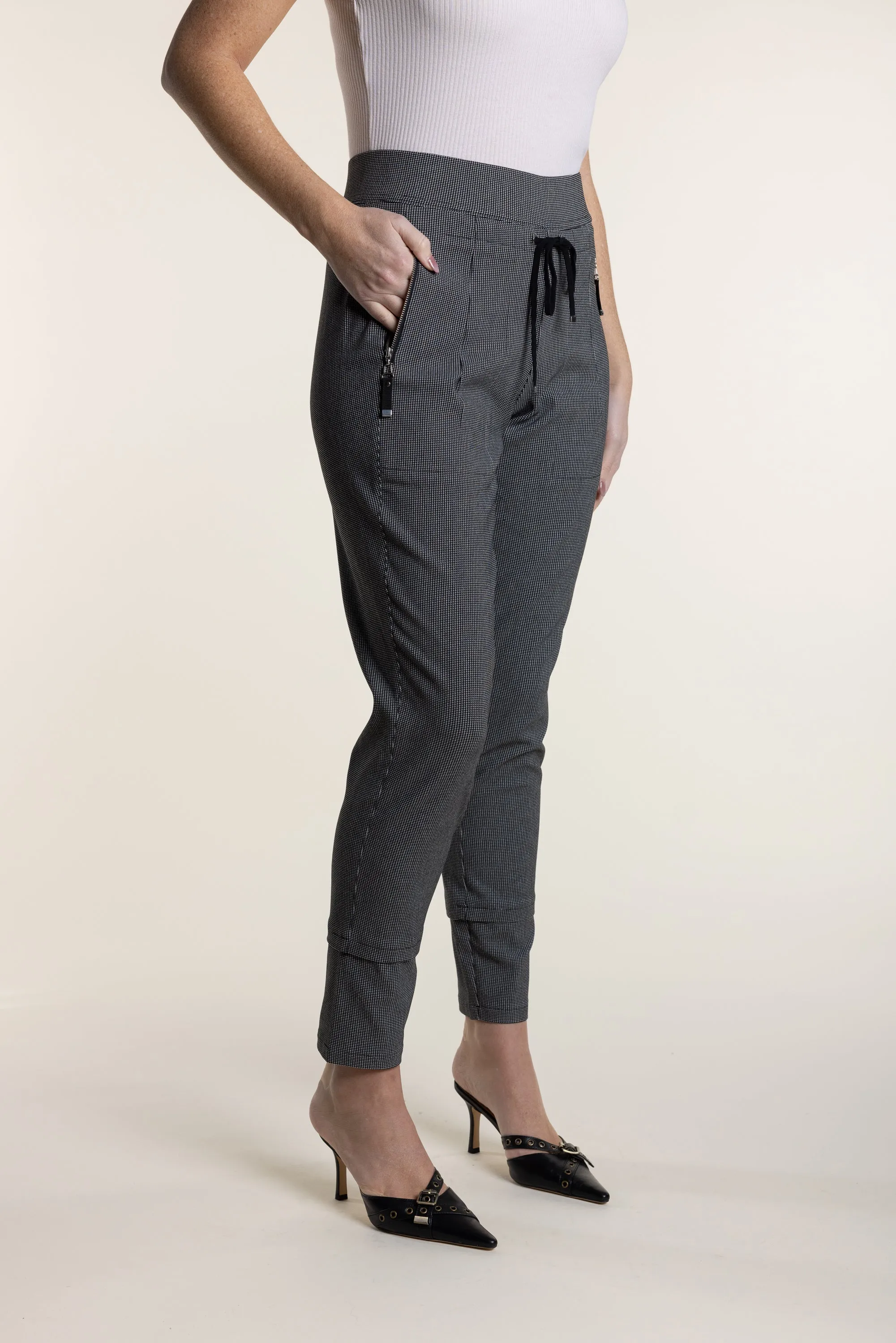 Two T's - Zip Panel Pant Mini Check