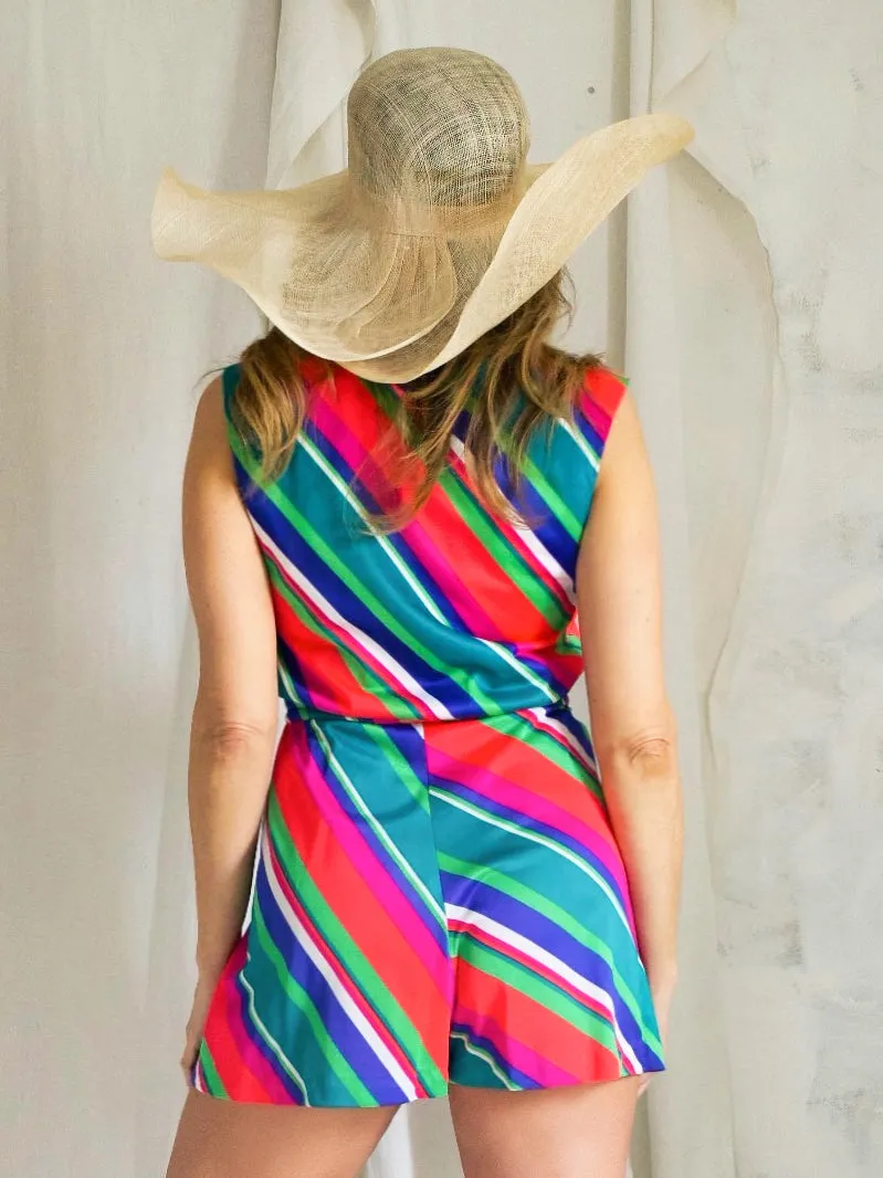 Vintage 60's Neon Stripe Romper