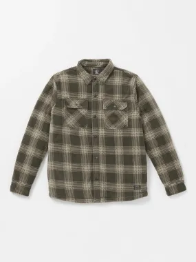 VOLCOM MEN'S BOWERED FLEECE LONG SLEEVE SHIRT - WREN