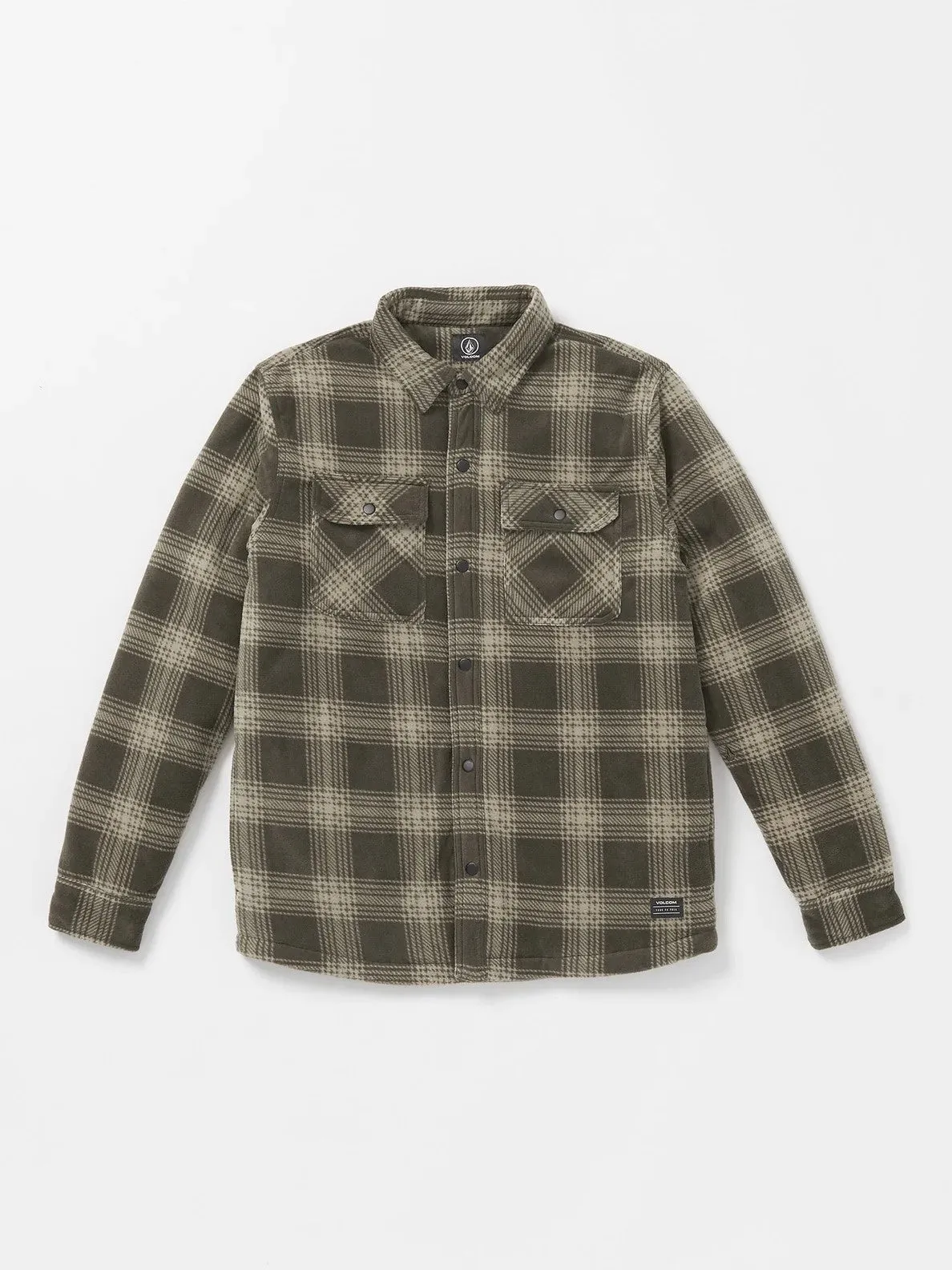VOLCOM MEN'S BOWERED FLEECE LONG SLEEVE SHIRT - WREN