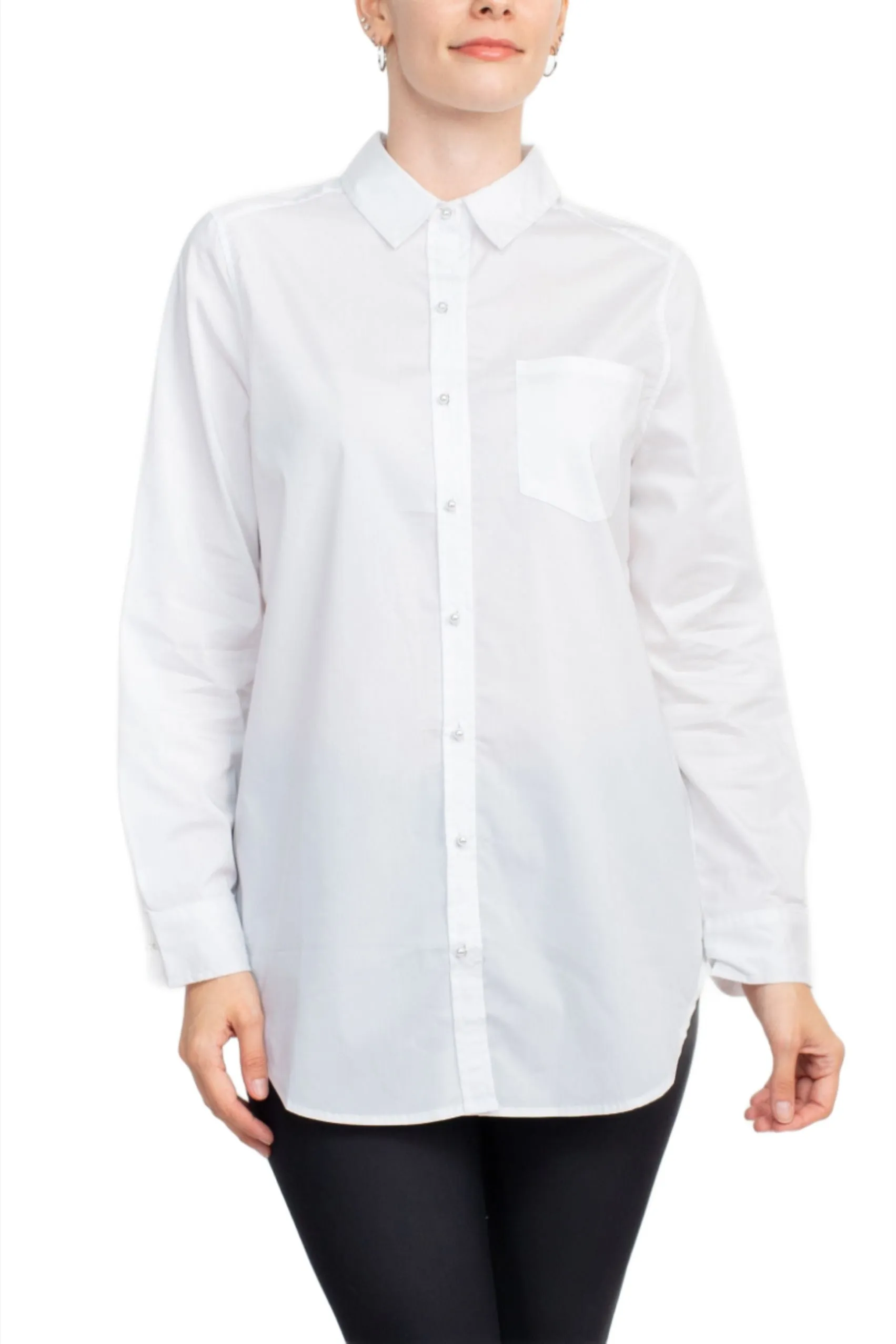 VS Sport Collar Neck Button Detail Long Cuffs Sleeves Rayon Top