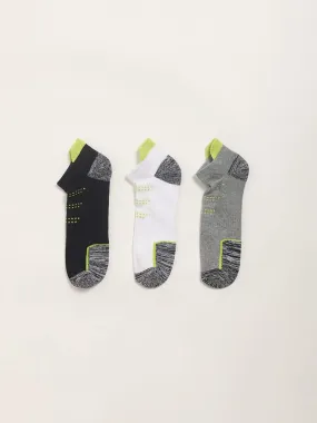WES Lounge Green Monochrome Ankle Socks - Pack of 3