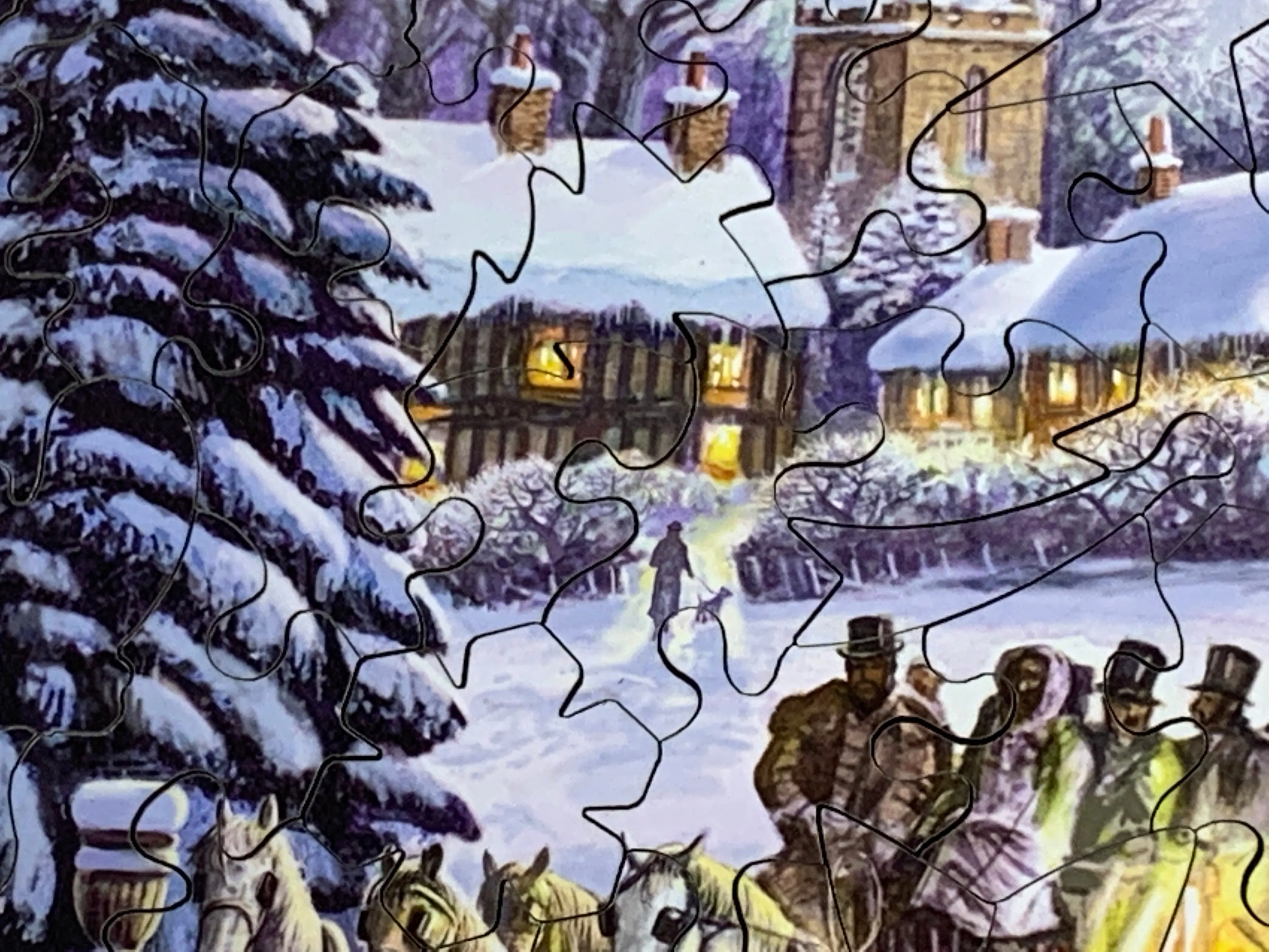 Winter Carriages - 200 Piece Winter Wooden Jigsaw Puzzle