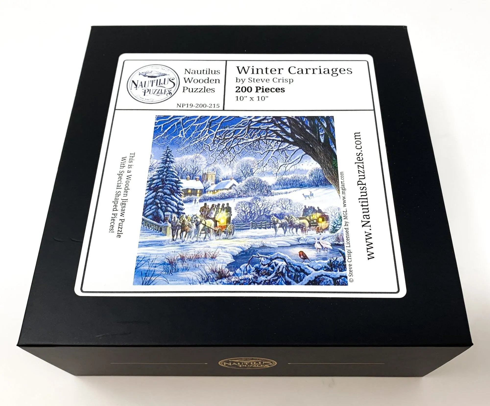 Winter Carriages - 200 Piece Winter Wooden Jigsaw Puzzle