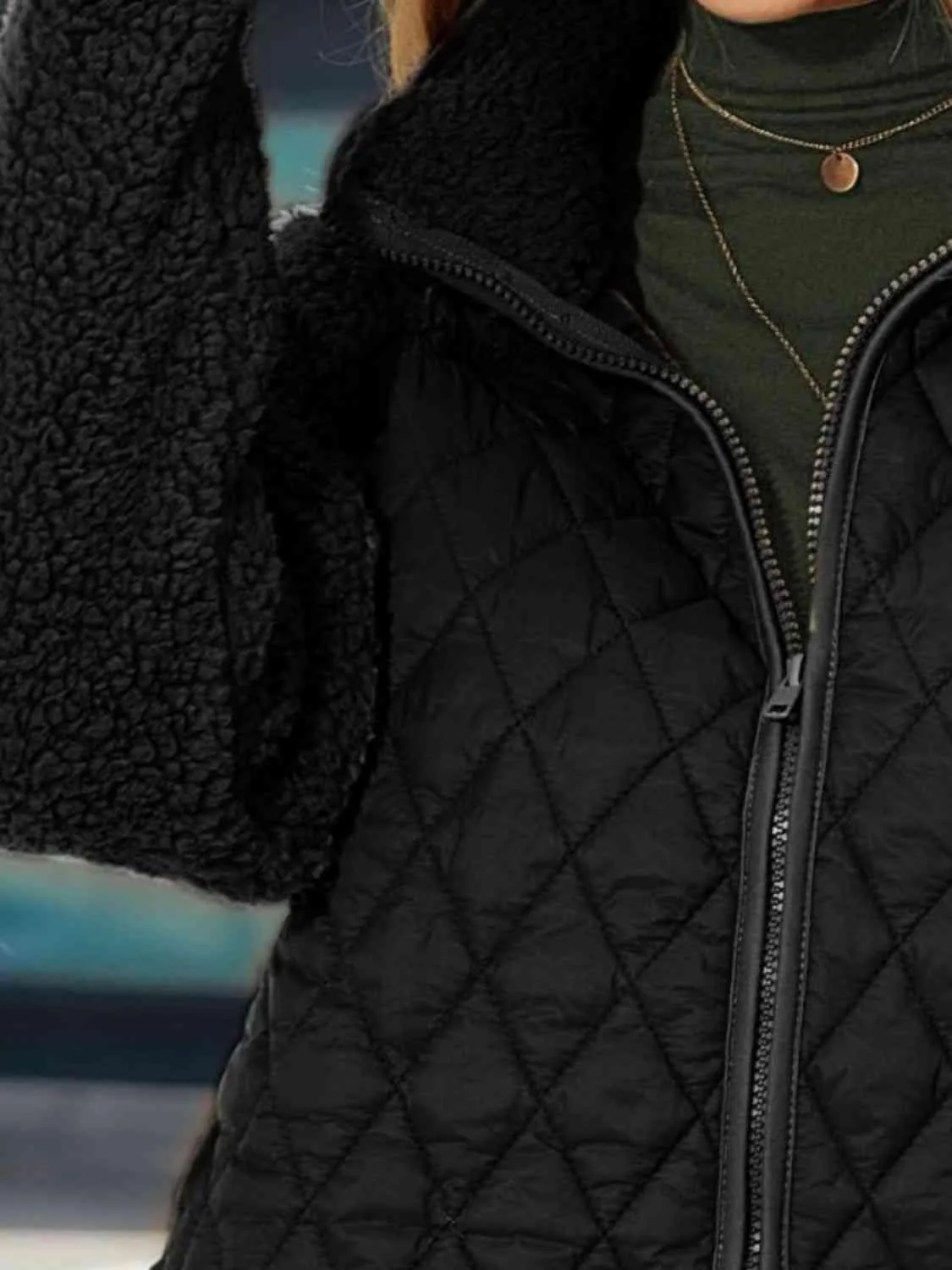 Winter Delight Zip-Up Quilted Fleece Jacket