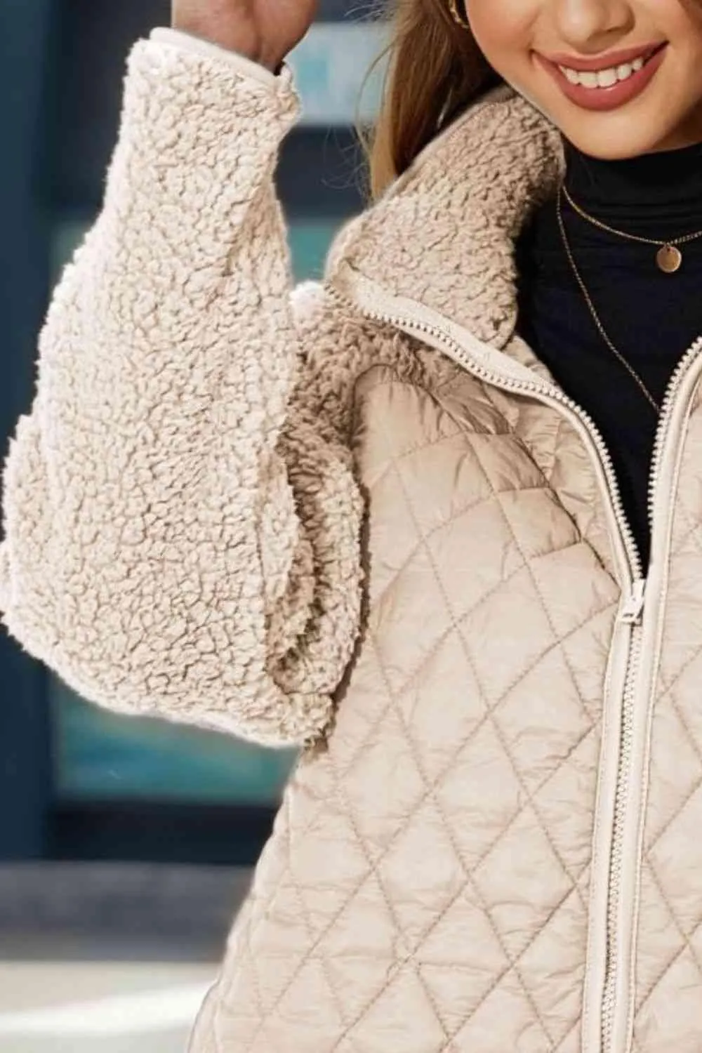 Winter Delight Zip-Up Quilted Fleece Jacket
