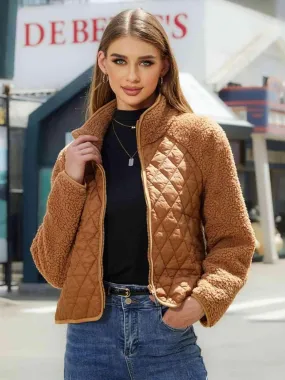 Winter Delight Zip-Up Quilted Fleece Jacket