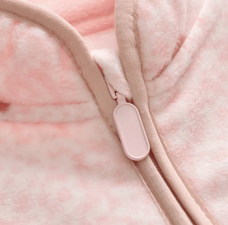 Winter Kids Fleece Jacket - Heart on Pink (2-6 years)
