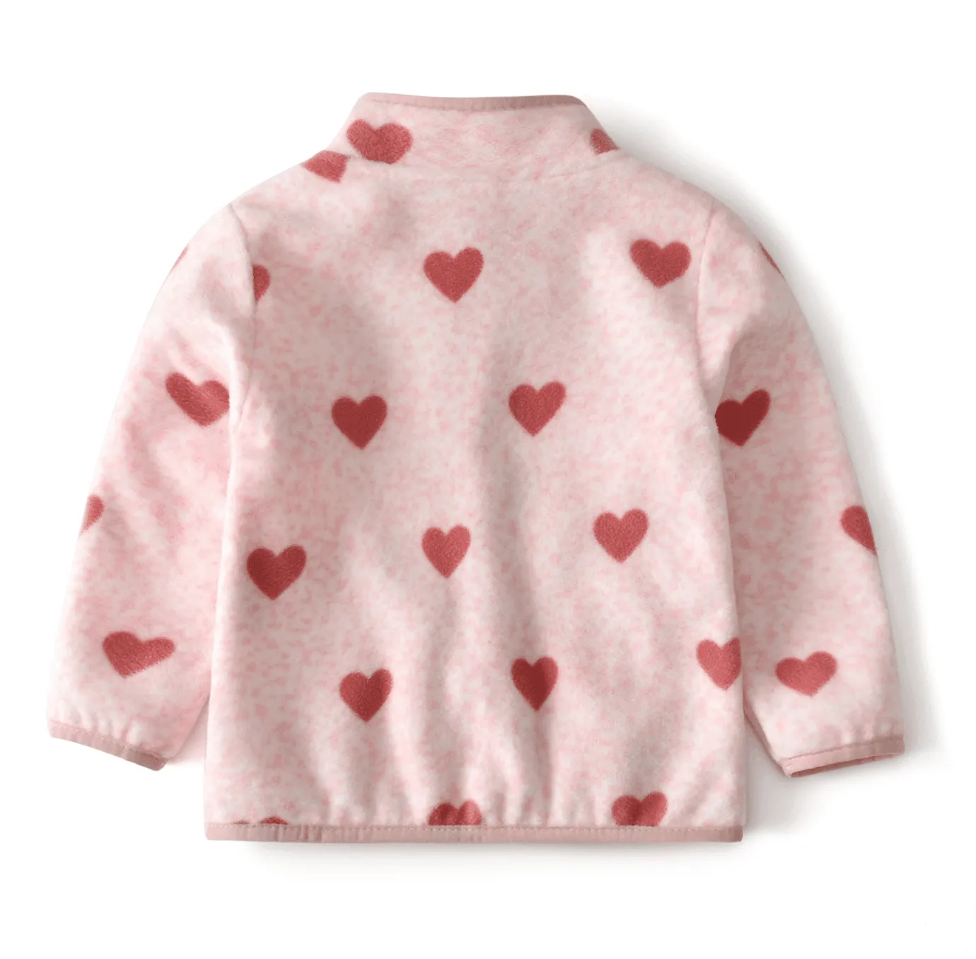 Winter Kids Fleece Jacket - Heart on Pink (2-6 years)