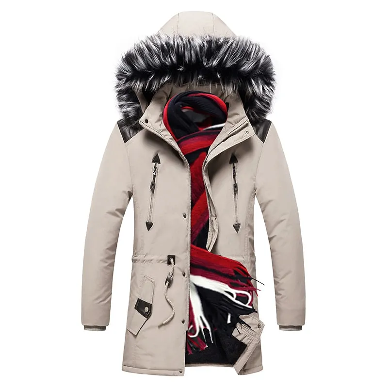 Winter Lange Parkas Baumwolle Padded Marke Mode Dünne Dicke Warme Pelz Mit Kapuze