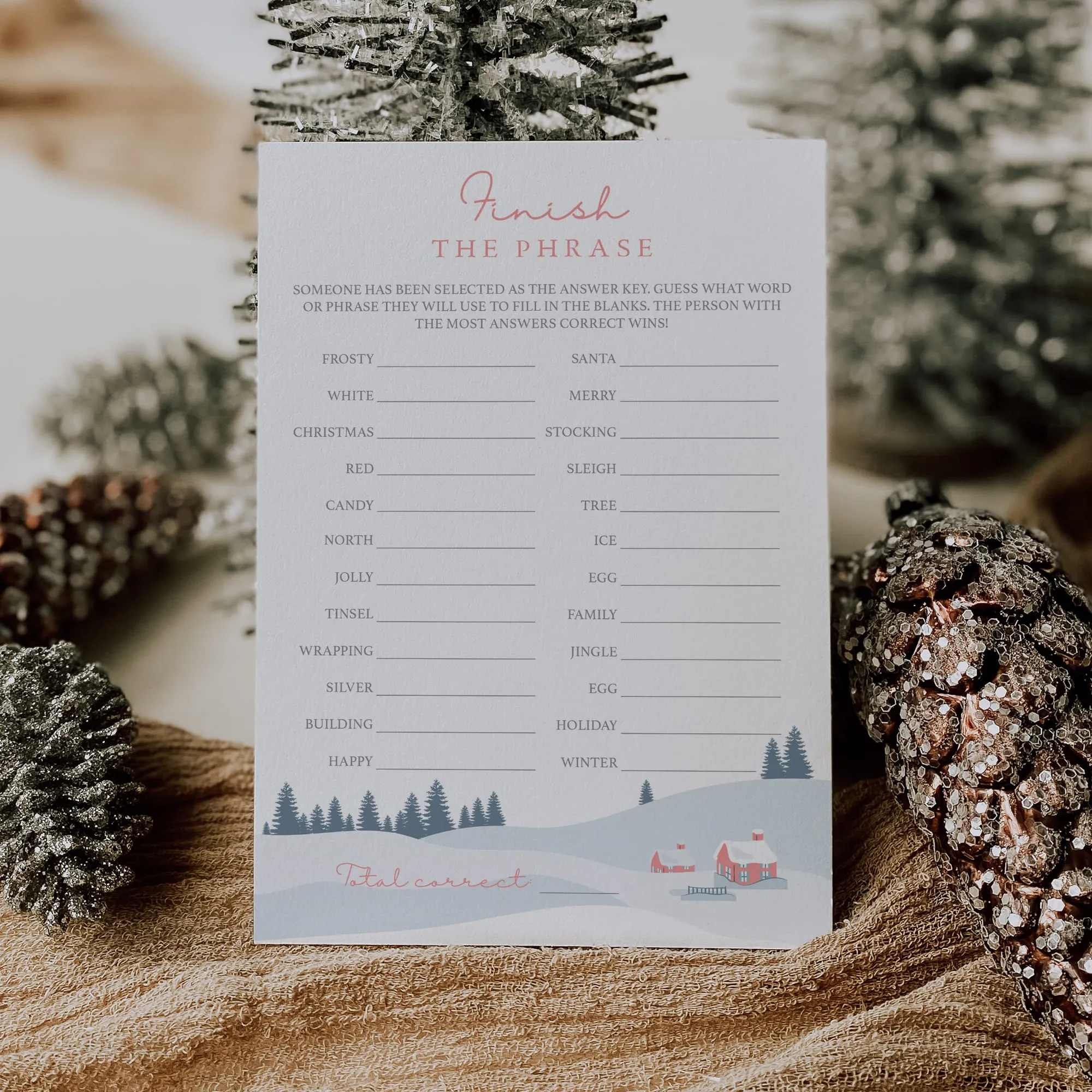 Winter Wonderland Party Game Finish The Phrase
