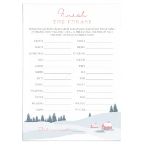 Winter Wonderland Party Game Finish The Phrase