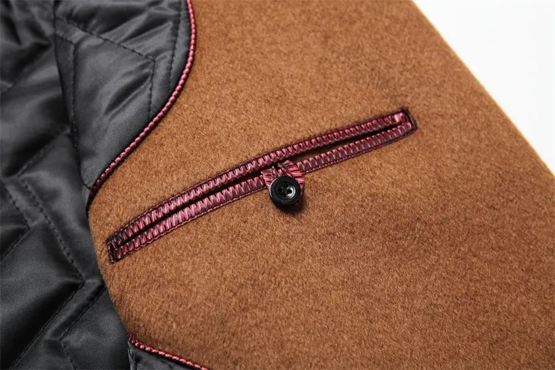 Wolle 54,3 % Herbst und Winter neuer Herren-Wollmantel mittlerer und langer Anzugkragen Baumwolle verdickter Wollmantel Herrenmantel