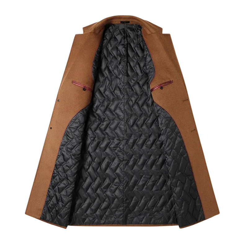 Wolle 54,3 % Herbst und Winter neuer Herren-Wollmantel mittlerer und langer Anzugkragen Baumwolle verdickter Wollmantel Herrenmantel