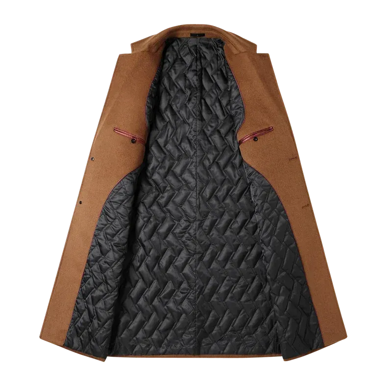 Wolle 54,3 % Herbst und Winter neuer Herren-Wollmantel mittlerer und langer Anzugkragen Baumwolle verdickter Wollmantel Herrenmantel