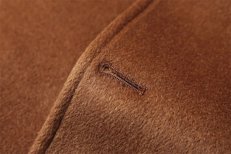 Wolle 54,3 % Herbst und Winter neuer Herren-Wollmantel mittlerer und langer Anzugkragen Baumwolle verdickter Wollmantel Herrenmantel