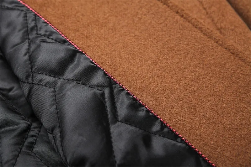 Wolle 54,3 % Herbst und Winter neuer Herren-Wollmantel mittlerer und langer Anzugkragen Baumwolle verdickter Wollmantel Herrenmantel