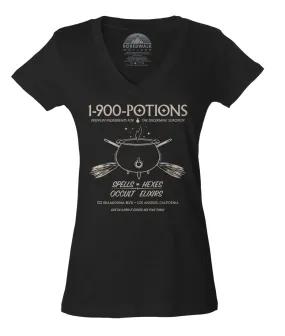 Women's 1 900 Potions Witch Vneck T-Shirt