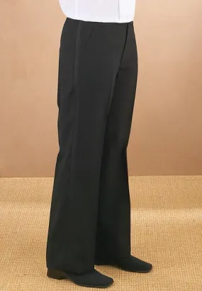 Women's Black Flat Front Tuxedo Pants