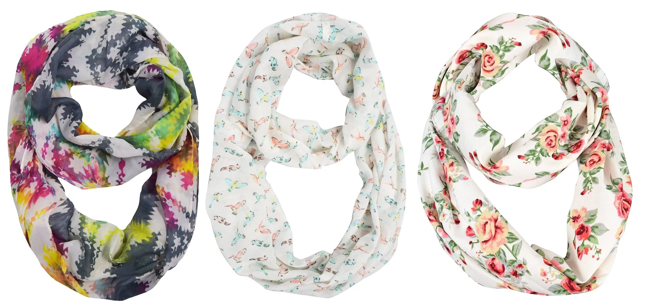 Womens Fashion Bohemian Sheer Infinity scarves Circle Scarf Loops