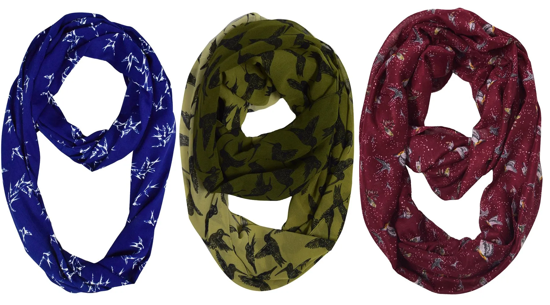 Womens Fashion Bohemian Sheer Infinity scarves Circle Scarf Loops