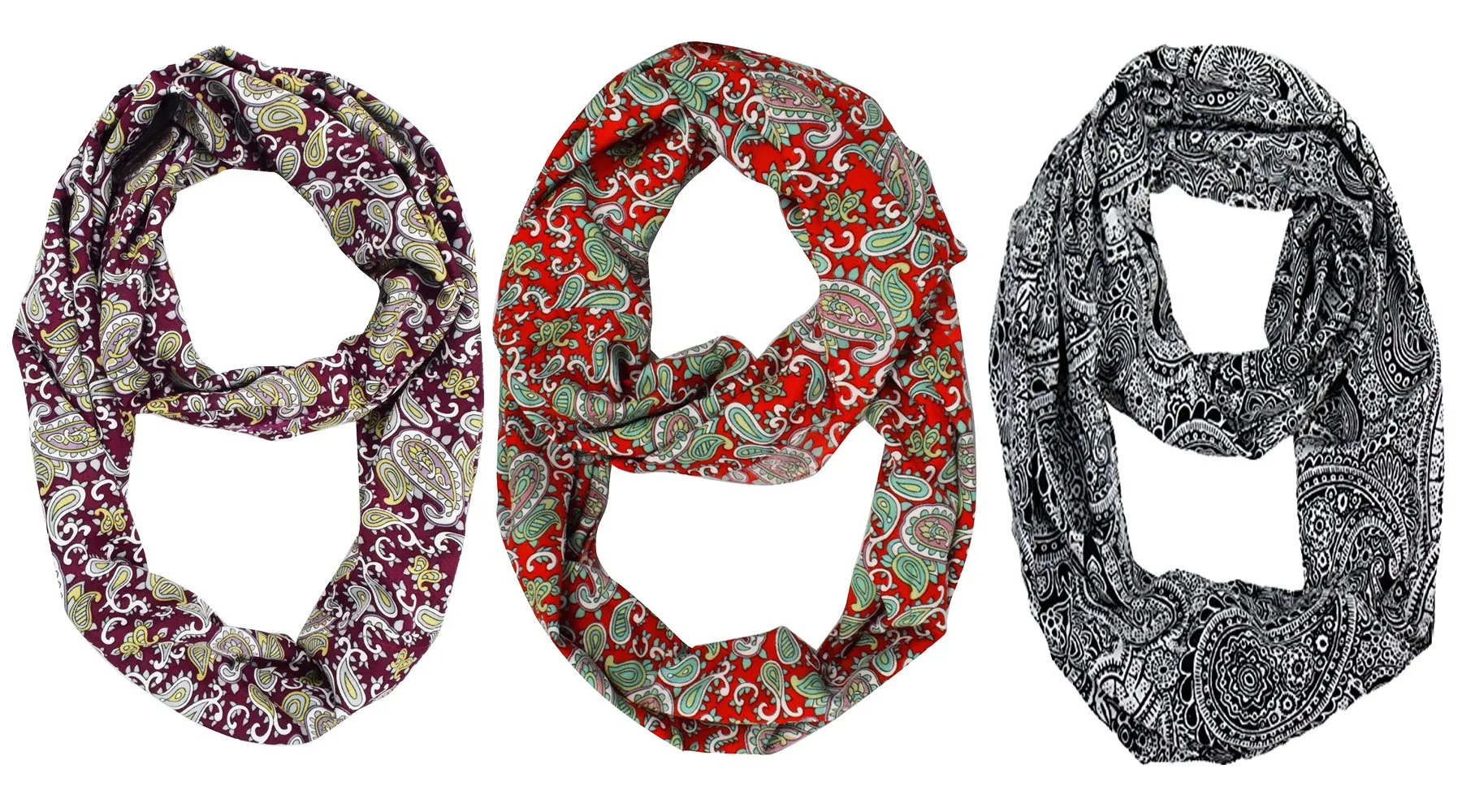 Womens Fashion Bohemian Sheer Infinity scarves Circle Scarf Loops