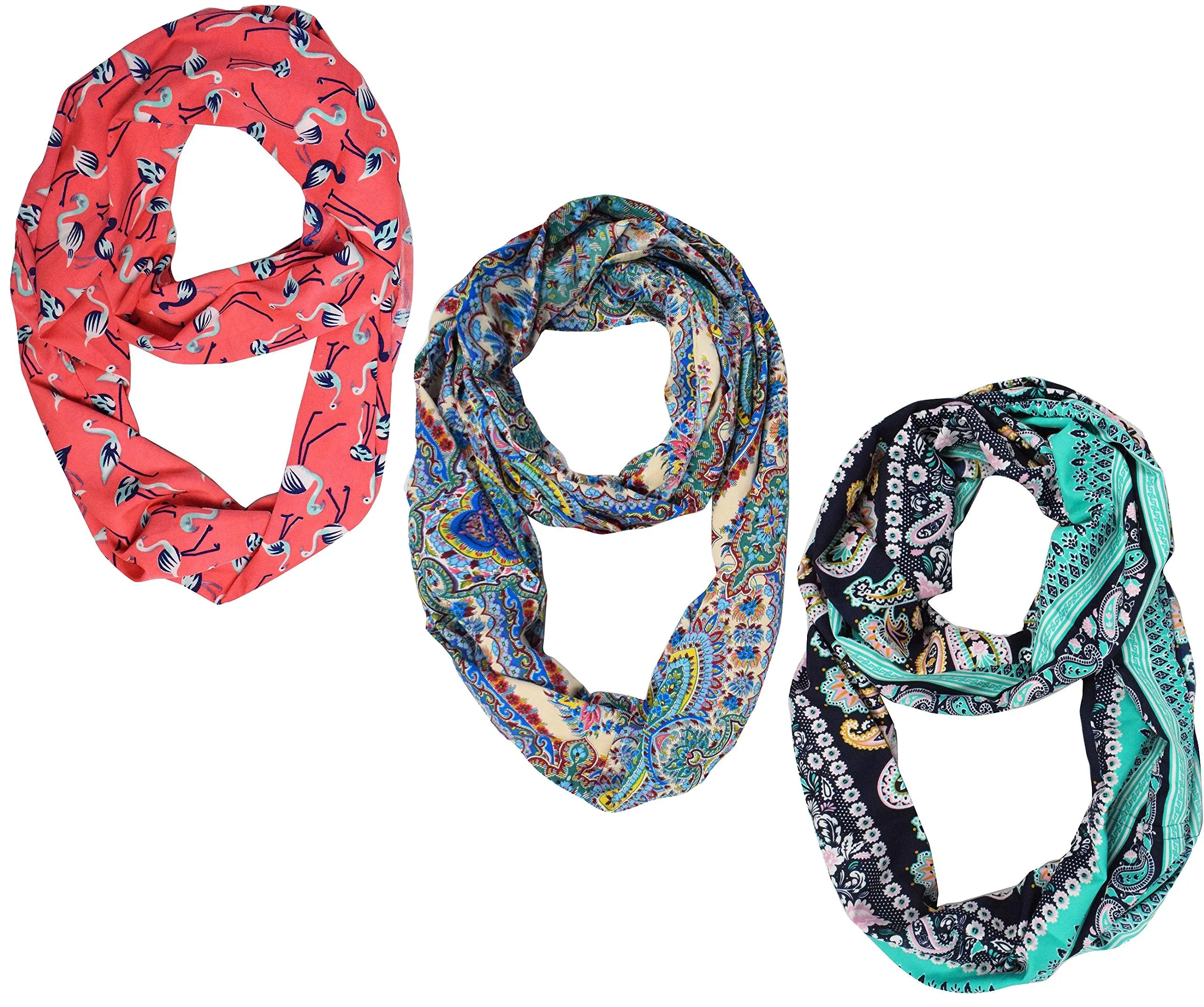 Womens Fashion Bohemian Sheer Infinity scarves Circle Scarf Loops