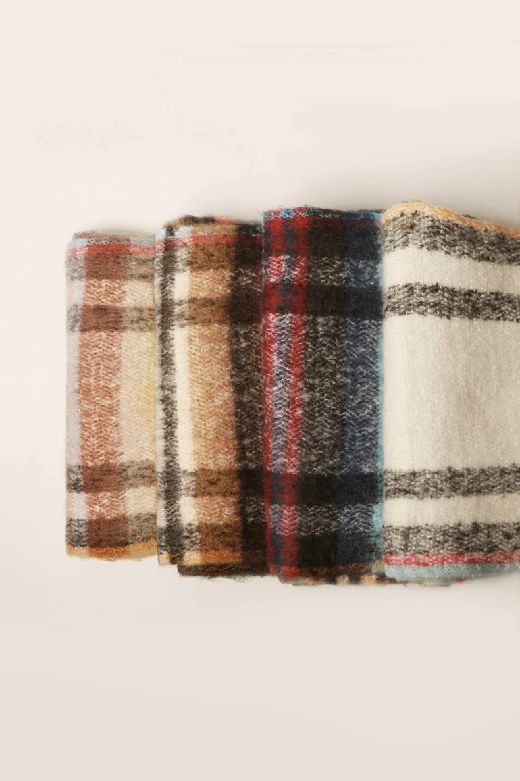 Women's Multi Stripe Cozy Scarf w Fringe