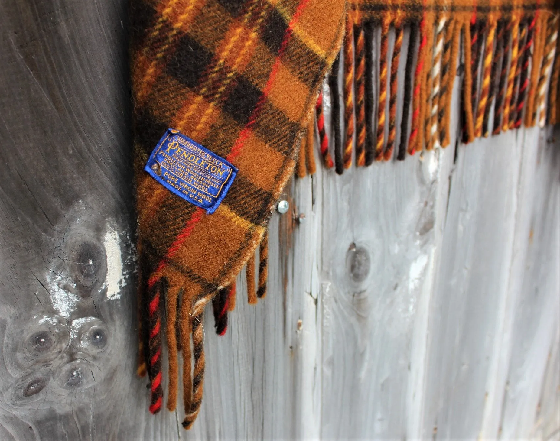 Wool Plaid Poncho