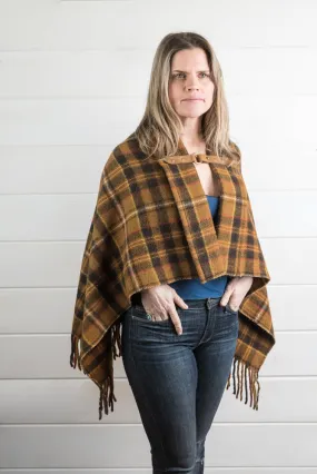 Wool Plaid Poncho